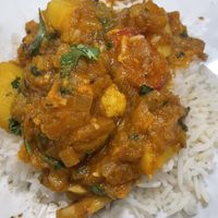 Aloo Gobi with rice 💚  at Spice Village in Apple Valley
