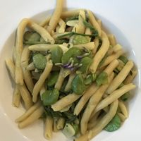Pasta with asparagus, artichoces and green beans  at Aterina in Korcula