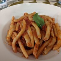 Homemade pasta with tomato sauce at Aterina in Korcula