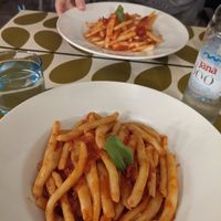 Homemade pasta with tomato sauce. Huge portions but my pictures don't do it justice. at Aterina in Korcula