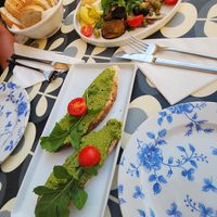 Shared small platter with vegan options for me and non vegan for my boyfriend at Aterina in Korcula