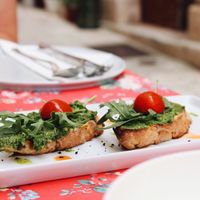 Bruschetta w/ Rocket & Walnut Pesto 🌱 at Aterina in Korcula