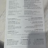 Menu  at Pura Vida Miami  in Naples