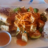Veganized lunch special with tofu at Lemongrass Thai restaurant in Petaluma at Lemongrass in Petaluma