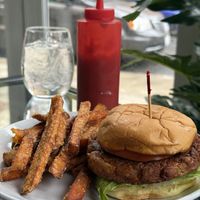 Veggie Burger with Sweet Potato Friess  at Nana's House Kitchen & Bar in New York City
