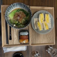 Dandan noodles/sushi/egg salad sandwiches  at Bien - ビアン in Kyoto