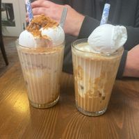 Iced biscoff and an iced coffee  at Mama Said Cafe in Red Hill