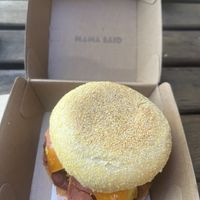 Bacon, tofu scramble, cheese roll  at Mama Said Cafe in Red Hill