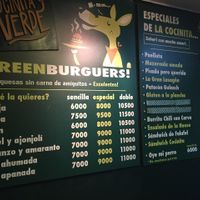Menu at La Cocinita Verde in Bogota