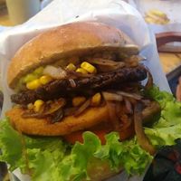 Hamburguesa especial at La Cocinita Verde in Bogota