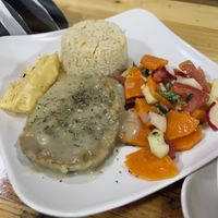 Menú del día main plate  at De Nobles in Bogota