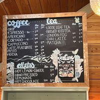 Menu  at Tofitian Café in Tofino