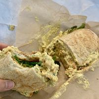 Vegan “egg salad” sandwichh  at The Farmhouse Deli and Pantry in Douglas