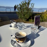 Cappuccino with oat milkk  at Bourbon Gelato in Njivice