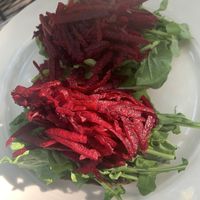 Sandwich with hummus and beets  at Juice Bar at the Harmony Hotel in Nosara