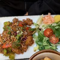 Crispy chilli chikn at Meat The Vegans in Hertford