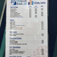 Drink Menu; October 2025  at THE BEACH BREAK in Delaware