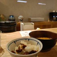 Mushroom rice and miso soup at Japanese Restaurant Bien in Gifu