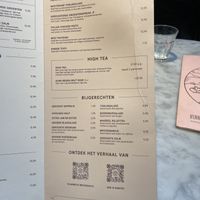 Menu   at Vlaamsch Broodhuys Elandsgracht Amsterdam in Noord-holland