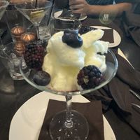 Lemon Sorbet with fruit  at 110 Grill in Maynard