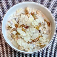 Homemade granola  at Turquoise Restaurant  in Dubai