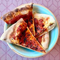 Muhammara manakish at Le Murooj Restaurant in Dubai