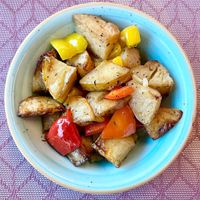 Spiced roasted potatoes  at Le Murooj Restaurant in Dubai