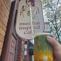 Mango matcha with soy milk at Say She Ate - Mumbai Inspired cafe in Philadelphia