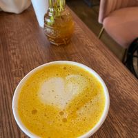 Golden milk with a lil heart! at Say She Ate - Mumbai Inspired cafe in Philadelphia