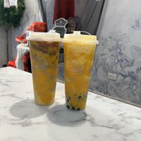 Pumpkin Oak Milk Latte (left), Pumpkin Matcha Milk w/boba (right) at AUTEA SWEETS & EATS in Chicago