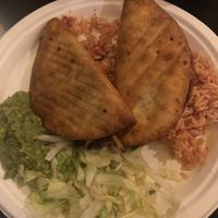 Tijuana Tacos - Crispy flour tacos stuffed with beans and seasoned potatoes with guac and rice. Excellent. at Baja Bean Co in Staunton