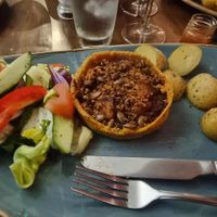 Butternut pumpkin tangine tart at The Alvanley Arms in England