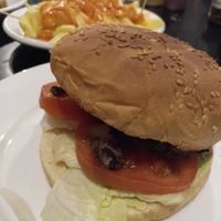 Black bean burger at Loukanikos in Madrid