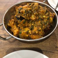 Aloo Gobi Baigan’ (potato, cauliflower and aubergine) curry. at Meat Free Planet in Wolverhampton