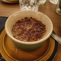 Oats brulee with sour cherry. Warm and crunchy at Byroo in Helsinki