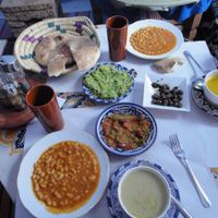 Some vegan dishes at Bab Ssour in Chefchaouen