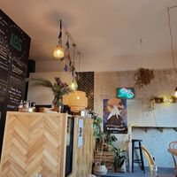 Inside, approx 13 seats in total at Bistro Las in Zakopane