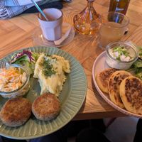 Mielone (parties made of lentils and rice) and Moskole (potato pancakes) at Bistro Las in Zakopane