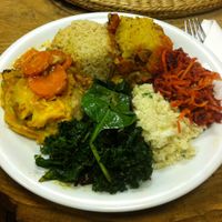 Lasagne and shepherd's pie at The Calabash of Culture in South East London