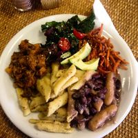 Mixed plate at The Calabash of Culture in South East London