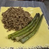Brown rice and asparagus   at Ital in Paradise in St Croix