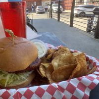 Teriyaki vegan chicken sandwich, Jamaican jerk rub on kettle chips with vegan ranch dipping sauce    at Heavenly Buffaloes in Chapel Hill