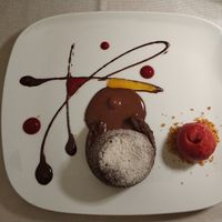 Chocolate lava cake at Gintilla in Cagliari