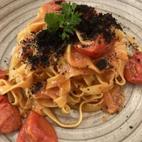 Tagliatelle with 3 different types of tomatoe  at Gintilla in Cagliari