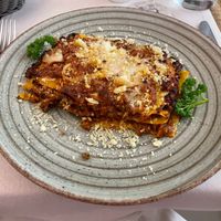 Lasagna with seitan ragu at Gintilla in Cagliari