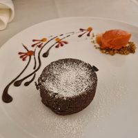 Chocolate lava cake at Gintilla in Cagliari