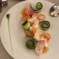 Raw beetroot ravioli at Gintilla in Cagliari