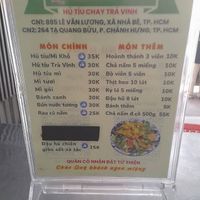 Menu in Vietnamese only at Hủ tiếu chay Chú Tư - Tạ Quang Bửu in Thành Phố Hồ Chí Minh