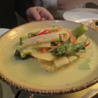 Vegan green curry with added tofu at Thai Sakon in Huddersfield