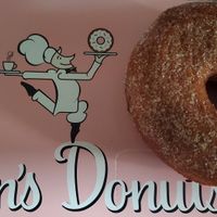 Vegan cinnamon-sugar donut. It's a normal size donut (sitting on a large box). at Stan's Donuts & Coffee in Schererville